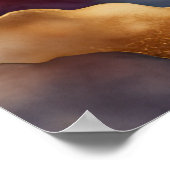 Waterverf Abstract Landschapsschilderij Goud 3:2 Poster (Hoek)