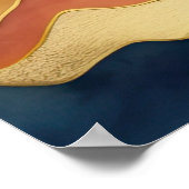 Waterverf Abstract Landschapsschilderij Goud 3:2 Poster (Hoek)