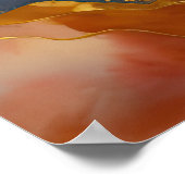 Waterverf Abstract Landschapsschilderij Goud 3:2 Poster (Hoek)