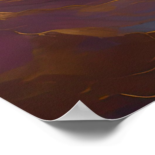 Waterverf Abstract Landschapsschilderij Goud 3:2 Poster (Hoek)