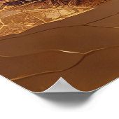 Waterverf Abstract Landschapsschilderij Goud 3:2 Poster (Hoek)