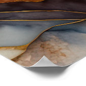 Waterverf Abstract Landschapsschilderij Goud 3:2 Poster (Hoek)