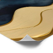 Waterverf Abstract Landschapsschilderij Goud 3:2 Poster (Hoek)