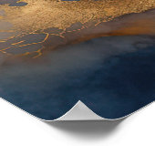 Waterverf Abstract Landschapsschilderij Goud 3:2 Poster (Hoek)