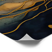 Waterverf Abstract Landschapsschilderij Goud 3:2 Poster (Hoek)