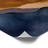 Waterverf Abstract Landschapsschilderij Goud 3:2 Poster (Hoek)