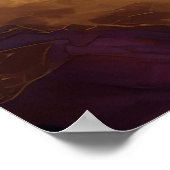 Waterverf Abstract Landschapsschilderij Goud 3:2 Poster (Hoek)