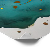 Waterverf Abstract Landschapsschilderij Goud 3:2 Poster (Hoek)