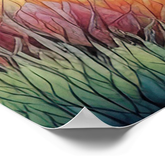 Waterverf Abstract Landschapsschilderij Goud 3:2 Poster (Hoek)