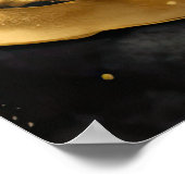 Waterverf Abstract Landschapsschilderij Goud 3:2 Poster (Hoek)