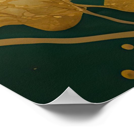 Waterverf Abstract Landschapsschilderij Goud II Poster (Hoek)