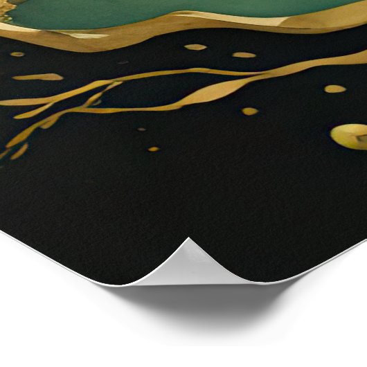 Waterverf Abstract Landschapsschilderij Goud III Poster (Hoek)