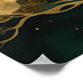 Waterverf Abstract Landschapsschilderij Goud IV Poster (Hoek)