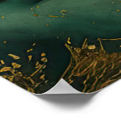 Waterverf Abstract Landschapsschilderij Goud IV Poster (Hoek)