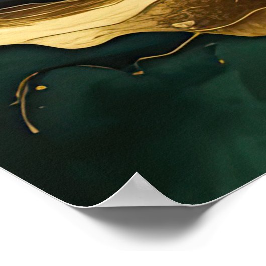 Waterverf Abstract Landschapsschilderij Goud V Poster (Hoek)