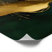 Waterverf Abstract Landschapsschilderij Groen Goud Poster (Hoek)