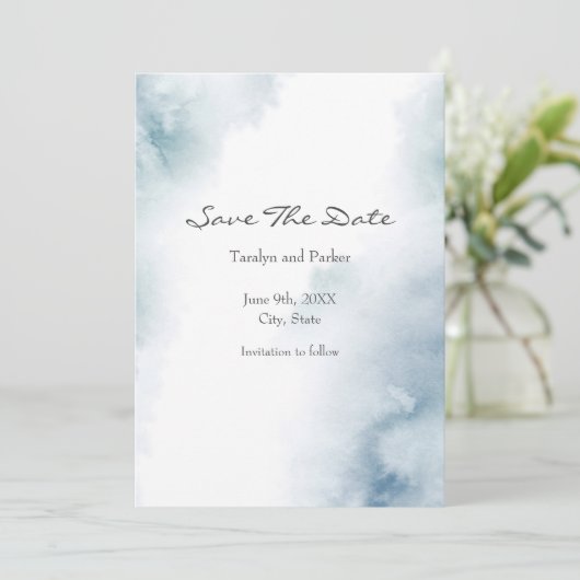 Waterverf Abstract Lijst Save The Date (Staand voorkant)