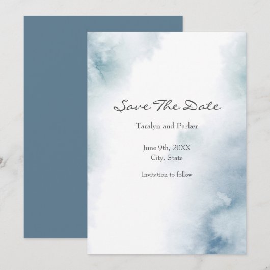 Waterverf Abstract Lijst Save The Date (Voorkant / Achterkant)