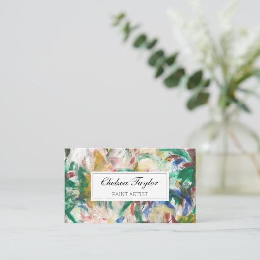 Waterverf Abstract Manuscript Wavy beroeps Visitekaartje (Staand voorkant)