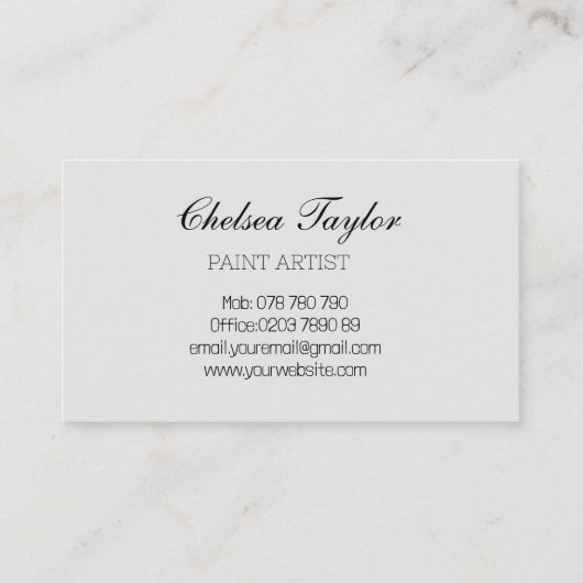 Waterverf Abstract Manuscript Wavy beroeps Visitekaartje (Achterkant)