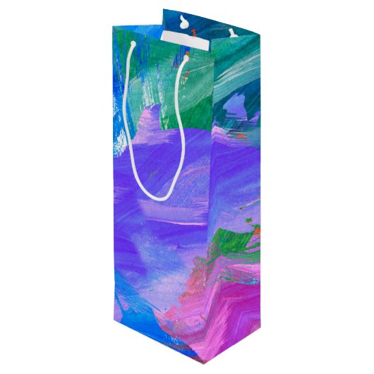 Waterverf abstract met wijnglas wijn cadeautas (Achterkant Gekanteld)