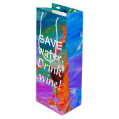 Waterverf abstract met wijnglas wijn cadeautas (Voorkant Gekanteld)