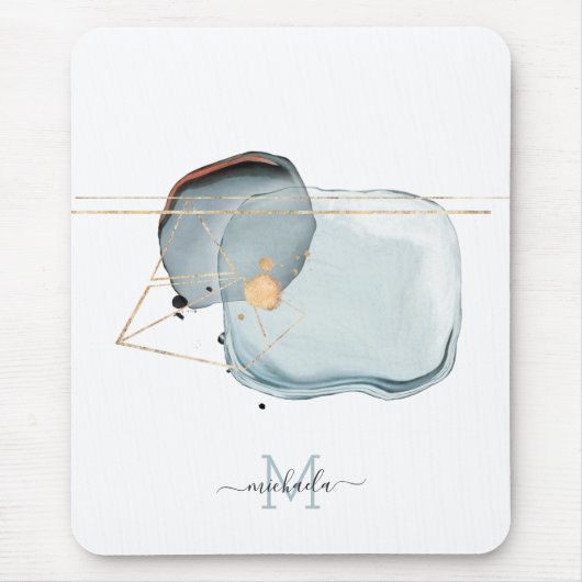 Waterverf Abstract Monogram Ontwerp Muismat (Voorkant)