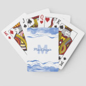 Waterverf Abstract monogram Pokerkaarten (Achterkant)
