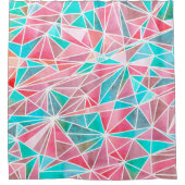 Waterverf abstract mozaïekpatroon douchegordijn (Voorkant)