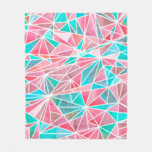 Waterverf abstract mozaïekpatroon fleece deken
