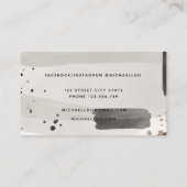 Waterverf Abstract Neutraal Grijs Visitekaartje (Achterkant)