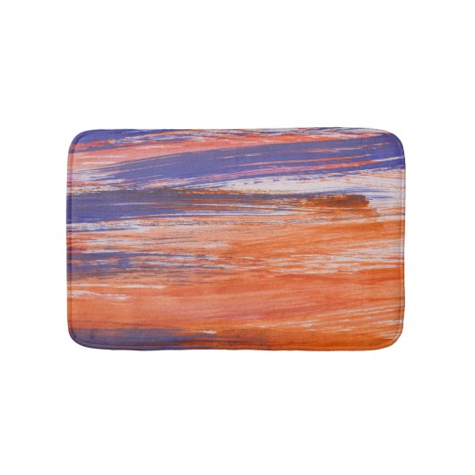 Waterverf Abstract: Oranje Blauwe Mengsel Badmat (Voorkant)