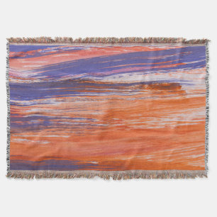 Waterverf Abstract: Oranje Blauwe Mengsel Deken
