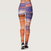 Waterverf Abstract: Oranje Blauwe Mengsel Leggings (Achterkant)