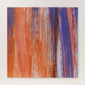Waterverf Abstract: Oranje Blauwe Mengsel Legpuzzel (Horizontaal)