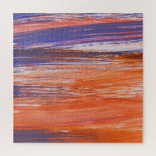 Waterverf Abstract: Oranje Blauwe Mengsel Legpuzzel (Verticaal)