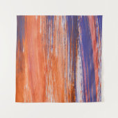Waterverf Abstract: Oranje Blauwe Mengsel Wandkleed (Voorkant (horizontaal))