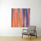 Waterverf Abstract: Oranje Blauwe Mengsel Wandkleed (In Situ (horizontaal))