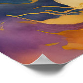 Waterverf Abstract Organisch Goud Poster (Hoek)