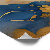 Waterverf Abstract Organisch Schilderijgoud 2:3 Poster (Hoek)