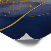 Waterverf Abstract Organisch Schilderijgoud 4:3 Poster (Hoek)