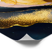 Waterverf Abstract Organisch Schilderijgoud 4:5 Poster (Hoek)