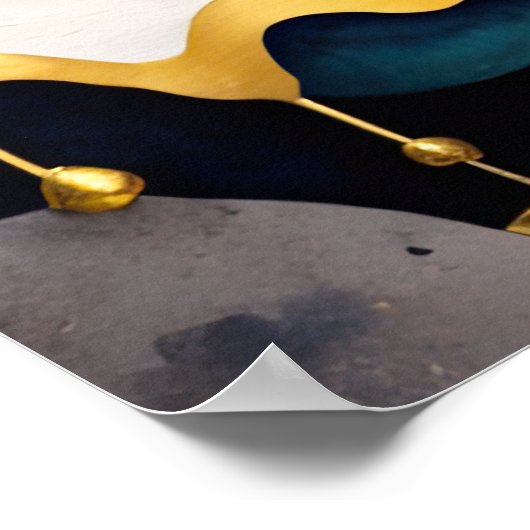 Waterverf Abstract Organisch Schilderijgoud 4:5 Poster (Hoek)