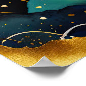 Waterverf Abstract Organisch Schilderijgoud 4:5 Poster (Hoek)