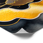 Waterverf Abstract Organisch Schilderijgoud 4:5 Poster (Hoek)