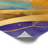 Waterverf Abstract Organisch Schilderijgoud 5:4 Poster (Hoek)