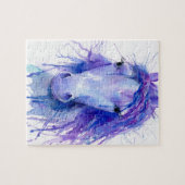 Waterverf abstract paardenportret legpuzzel (Horizontaal)