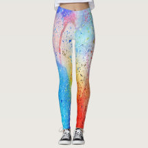waterverf abstract patroon leggings