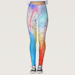 waterverf abstract patroon leggings
