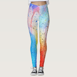 waterverf abstract patroon leggings
